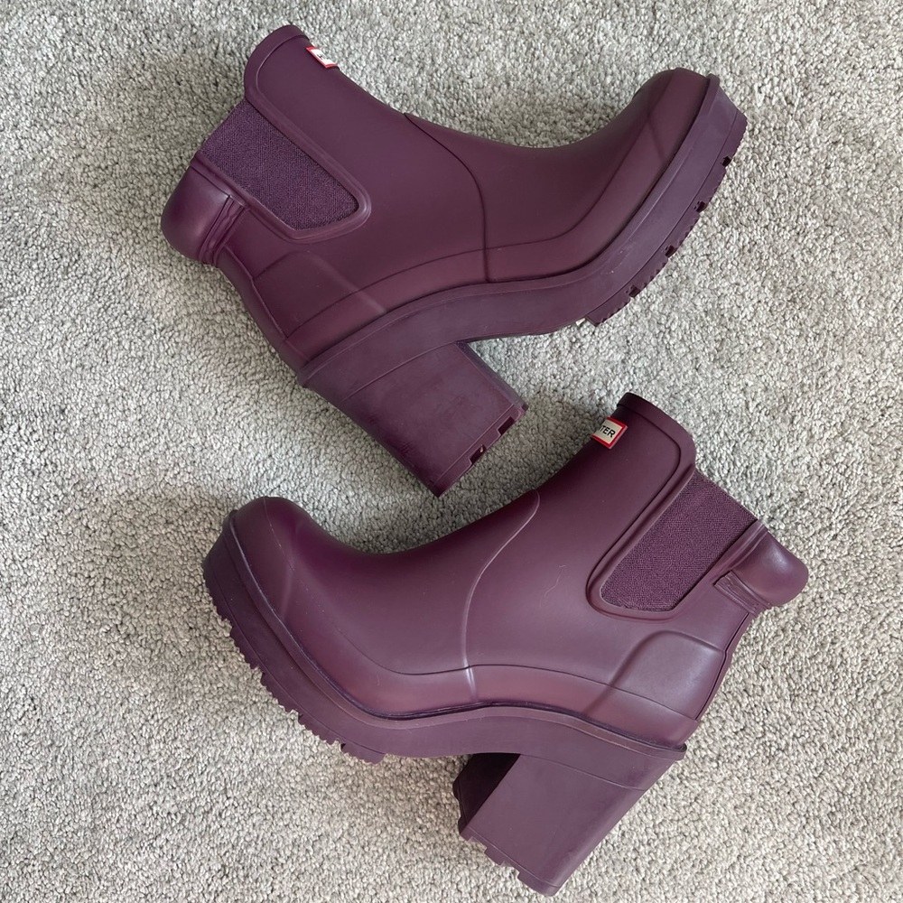 Hunter Original Chelsea Block Heel Rain Boots Size 9